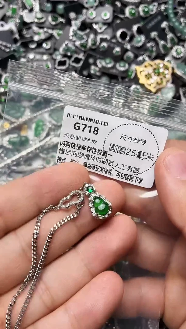 翡翠未镶嵌颈饰G718项链