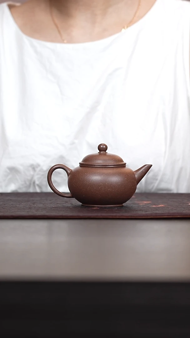 紫砂茶宠紫泥水平壶