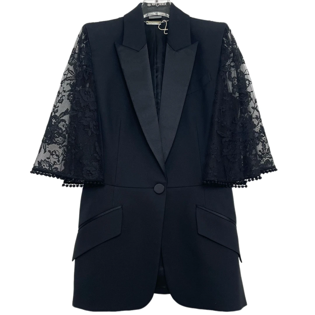 99新 Alexander McQueen/亚历山大·麦昆 蕾丝西装外套  42码 CS