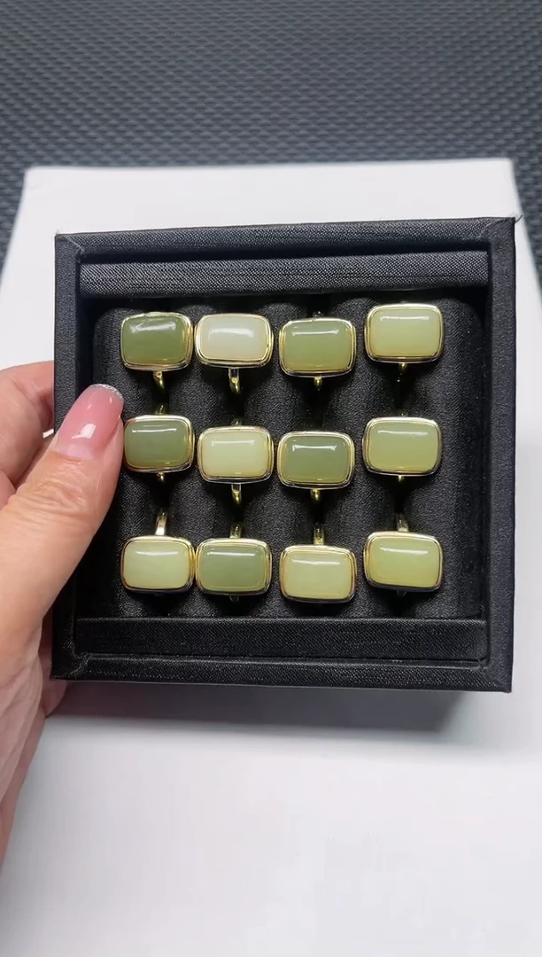 【闪购商品】和田玉戒指银S925镶嵌多样性发1件