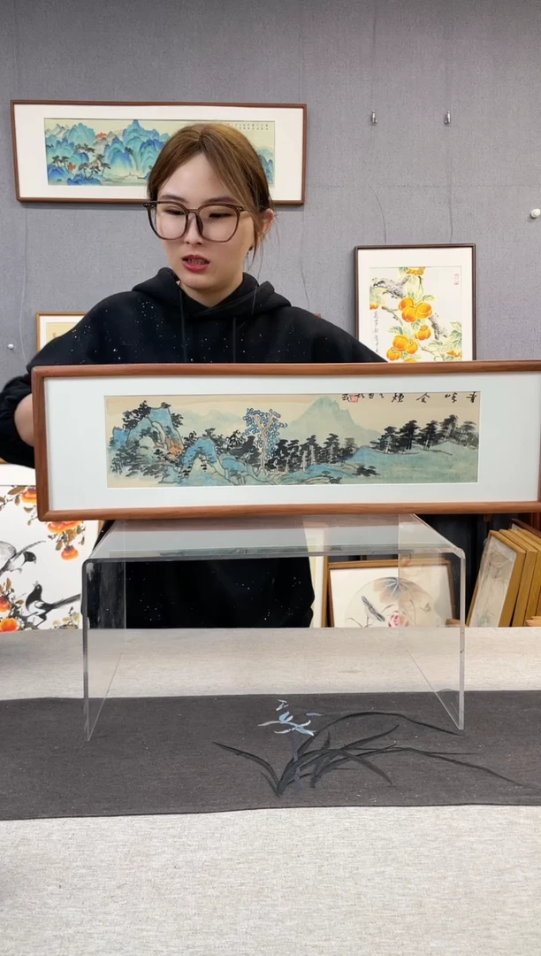 【闪购商品】国画手写手绘带框作品-20*70-山水