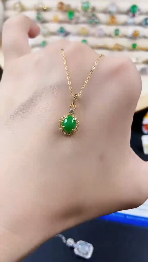 翡翠银S925镶嵌颈饰456789