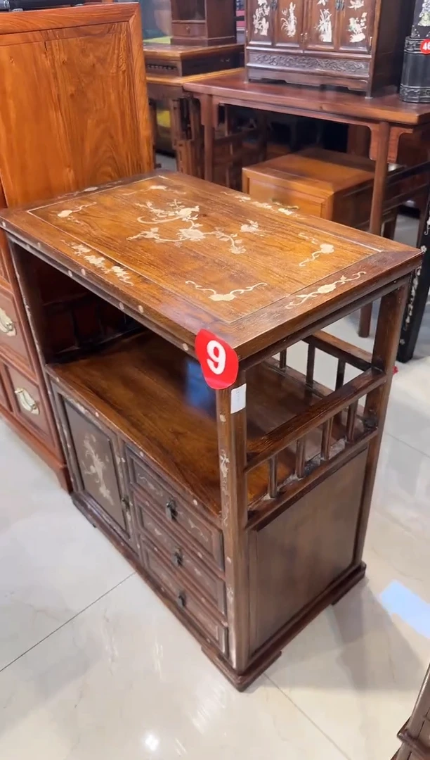 【闪购商品】木木艺缅花镶嵌花鸟茶水柜5900.8888