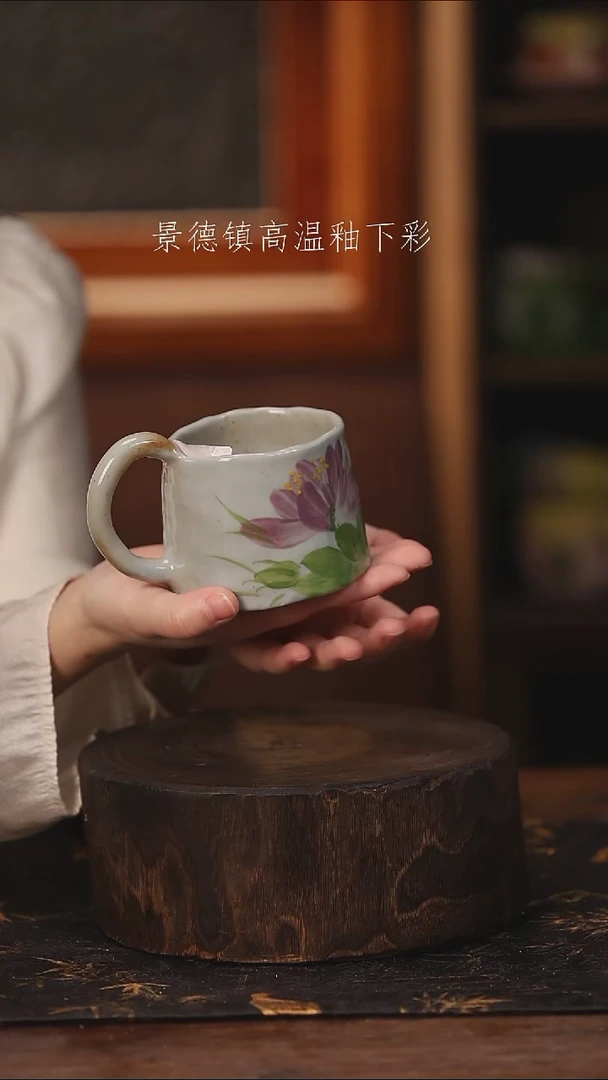 陶瓷景德镇高温釉下手绘陶瓷@L081@