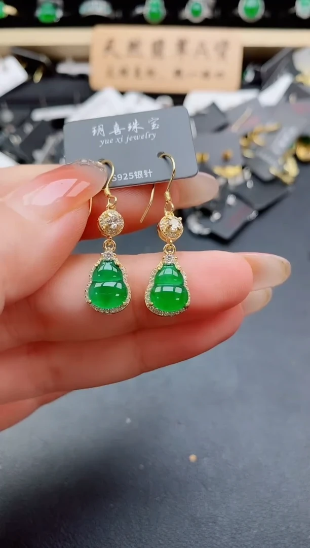 银S925镶嵌戒指翡翠1