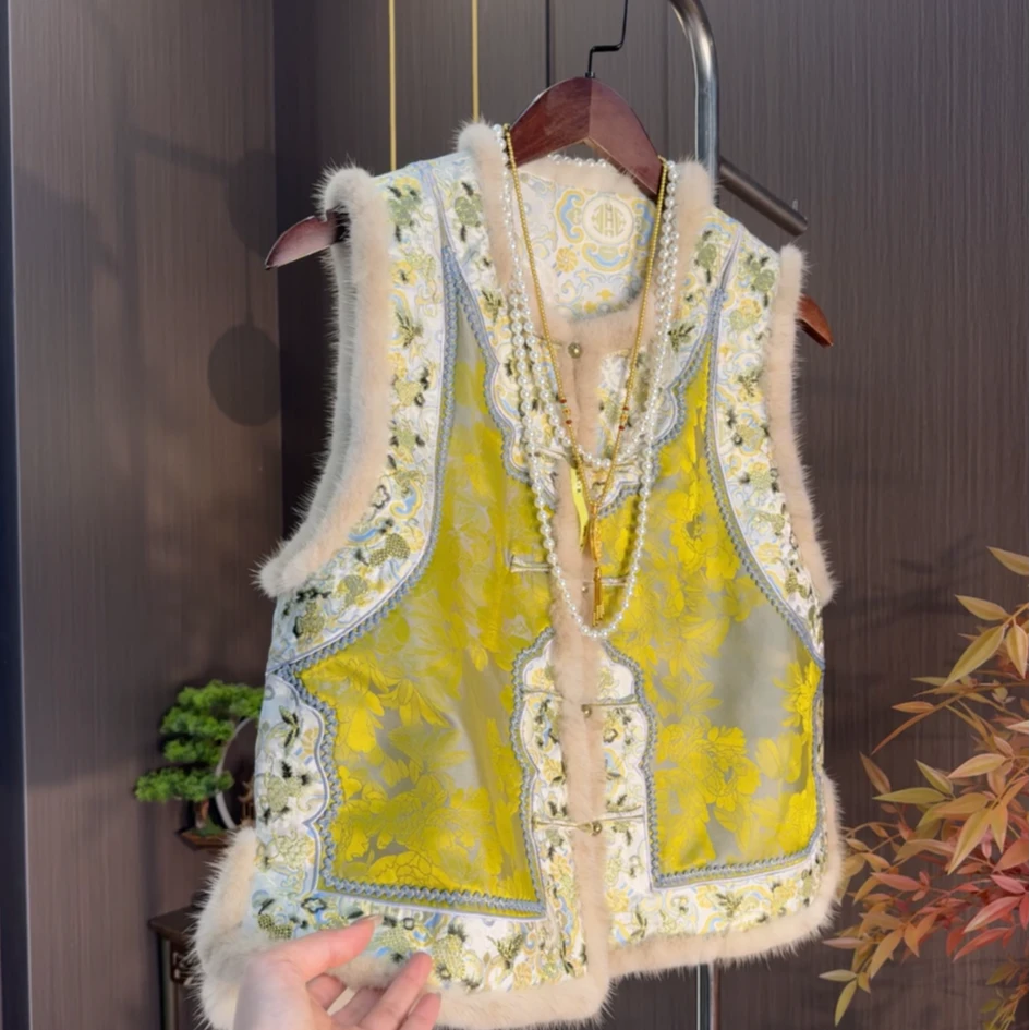 【绿野仙踪】重磅刺绣水貂毛国风双面穿2024B2132-芙姿FZ-璇子