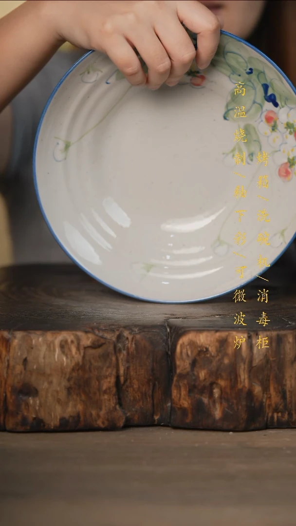 瓷片景德镇高温釉下彩可微波烤箱洗碗机