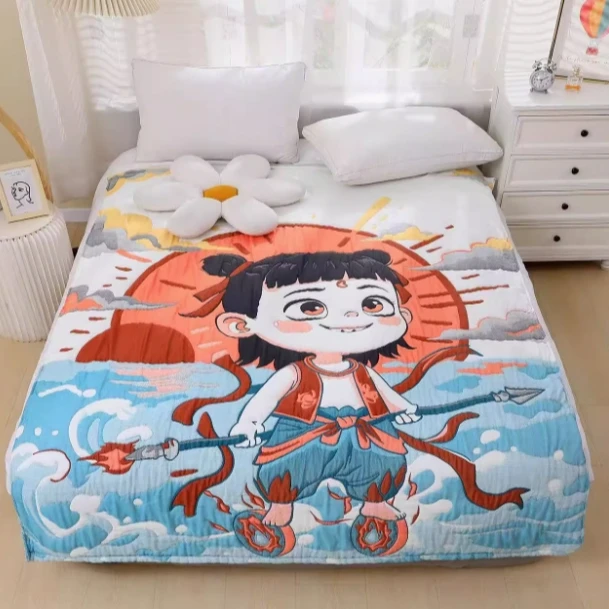 哪吒泡芙被多多层纱布空调被儿童夏凉被四季通用可机洗