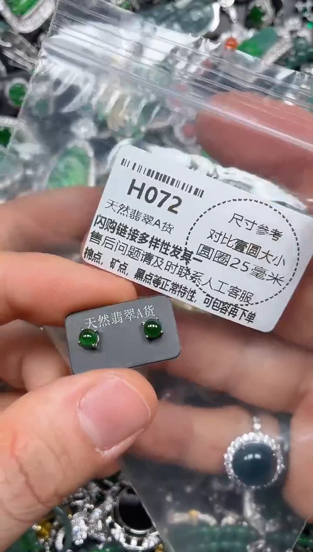 颈饰未镶嵌翡翠H072耳钉