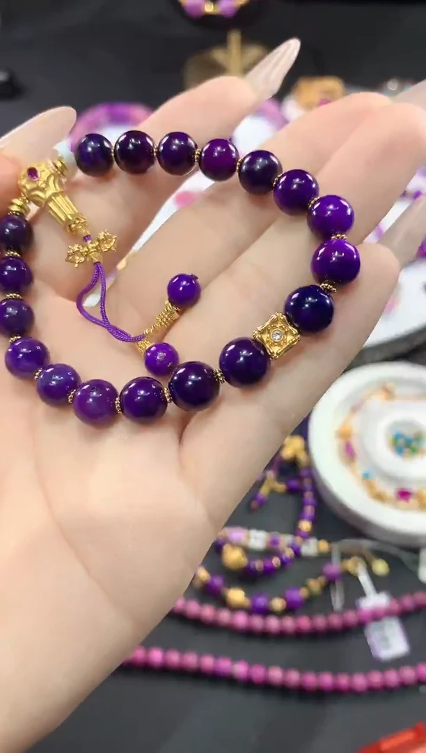 苏纪石（舒俱来）18K金镶嵌.手串