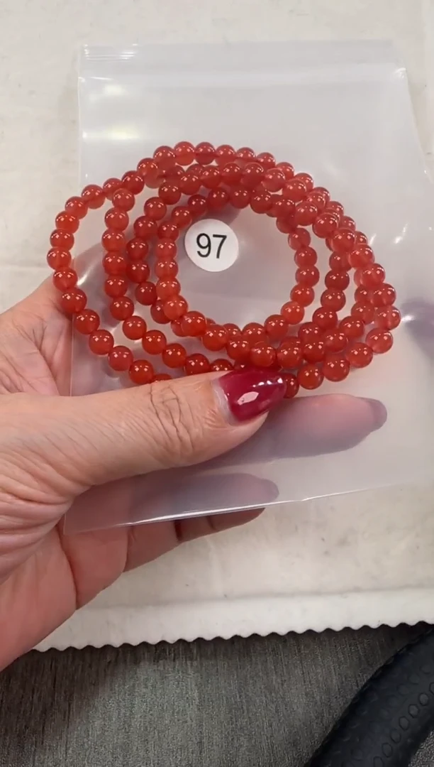 未镶嵌手串南红玛瑙原矿无优化无胶裂樱桃红多圈6+