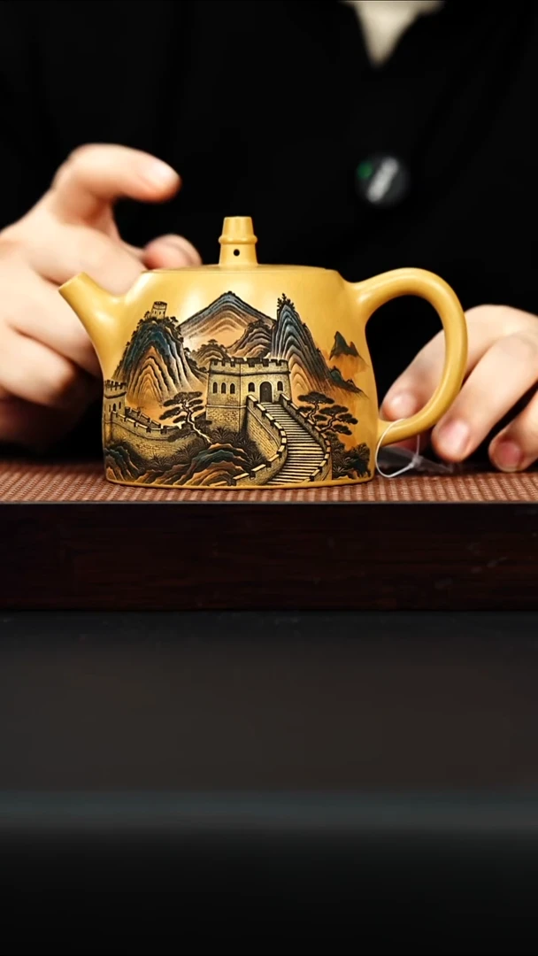 茶壶紫砂宜兴紫砂 汉铎 黄金段 梅付春 h513