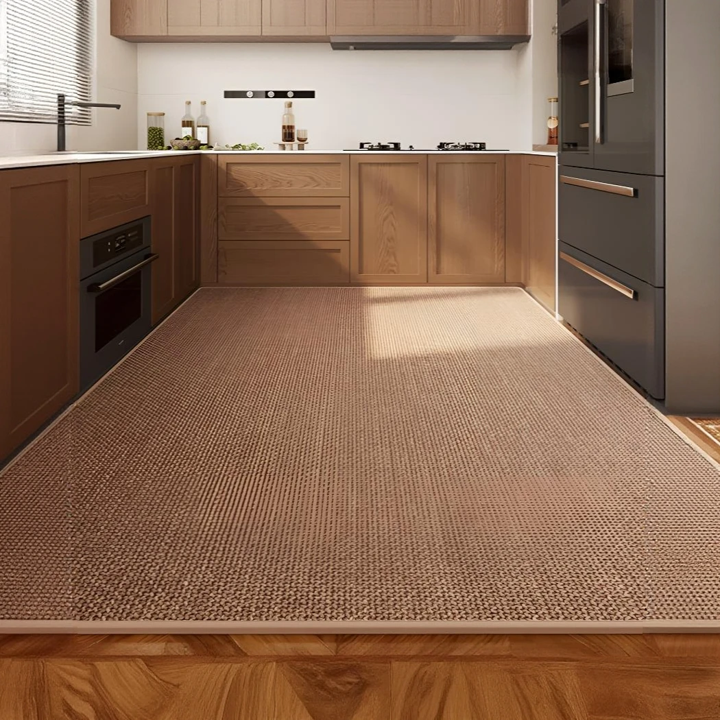亚麻防滑厨房地垫满铺大面积脚垫吸水吸油防滑复古风厨房专用地垫