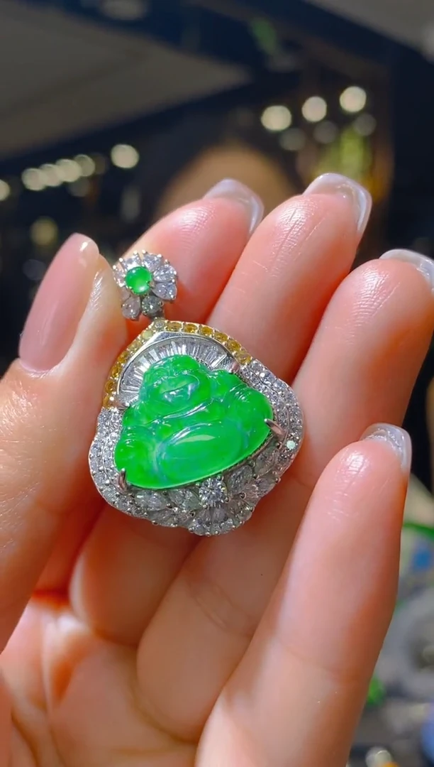 【闪购商品】翡翠吊坠(赠链)银S925镶嵌112 （多样性发货）