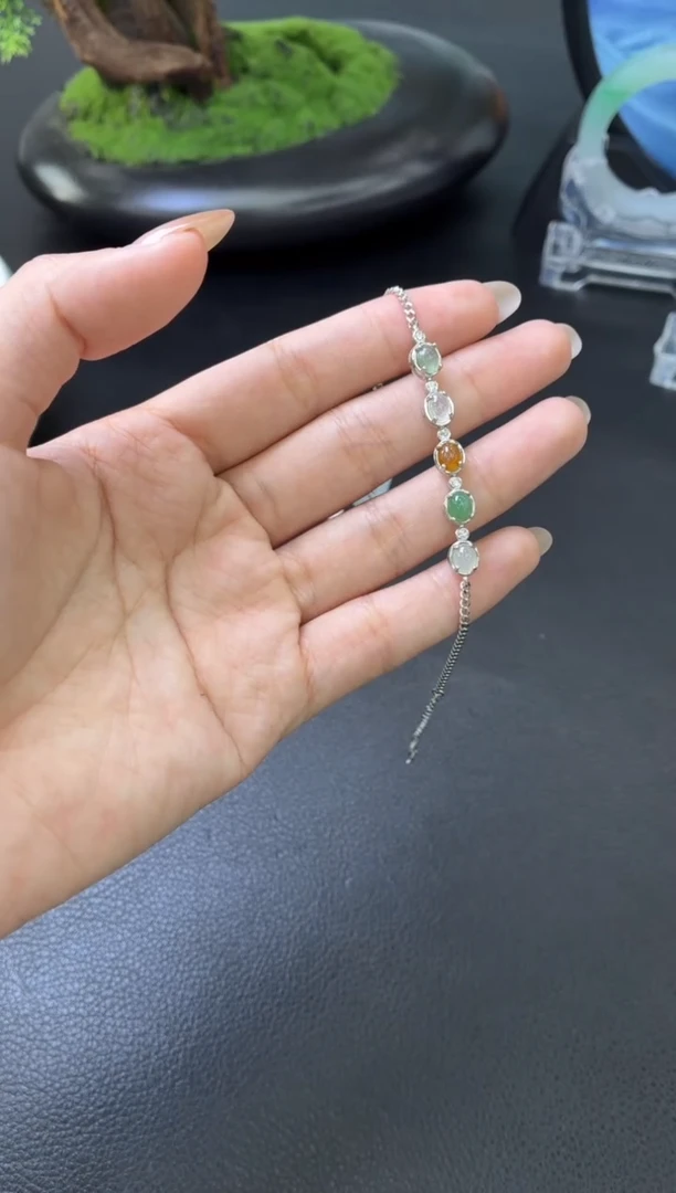 银S925镶嵌手链翡翠手链