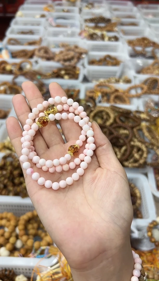 琥珀吊坠(赠链)未镶嵌diy卡6mm精品女王 单圈