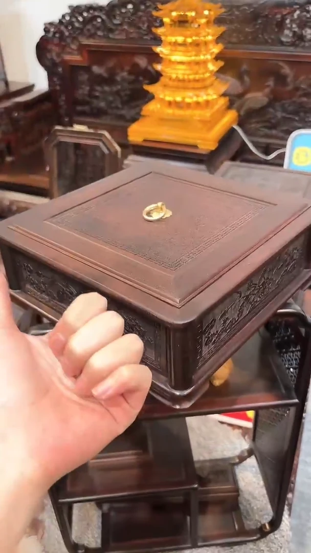 【闪购商品】红酸枝木类酸枝--四方来财--果盘