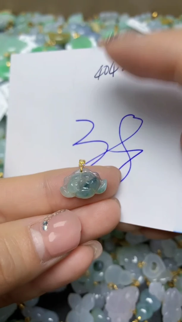 【闪购商品】翡翠挂件18K金镶嵌 天然翡翠A货