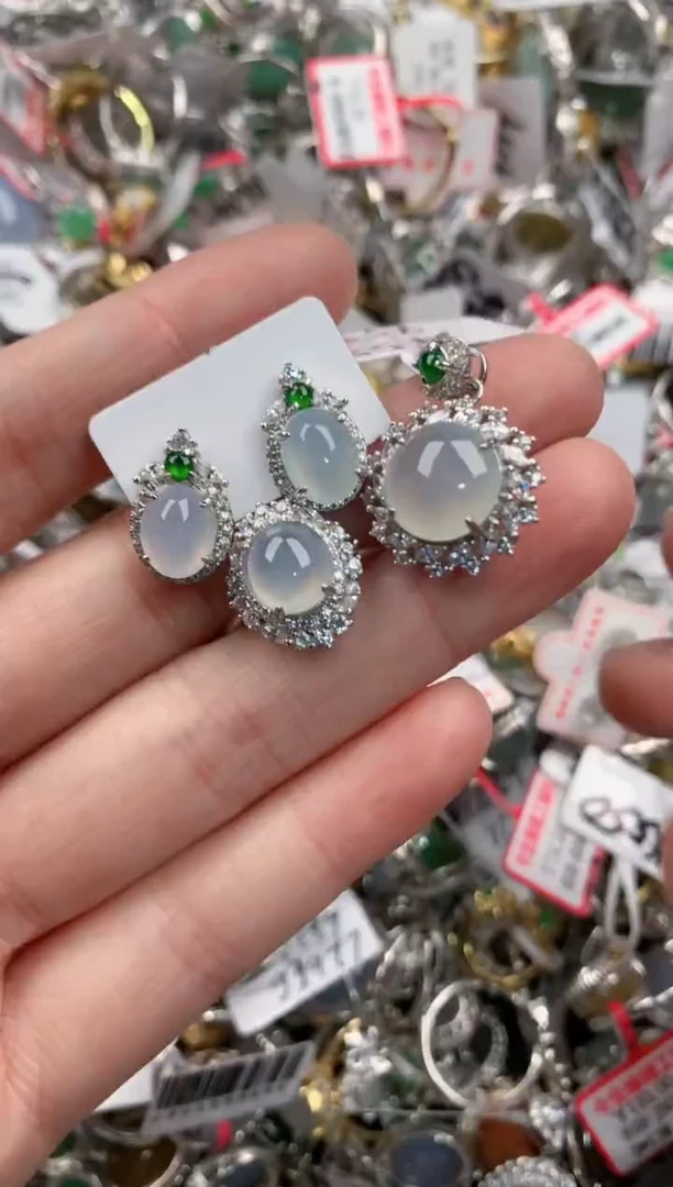 银S925镶嵌戒指翡翠141414----9