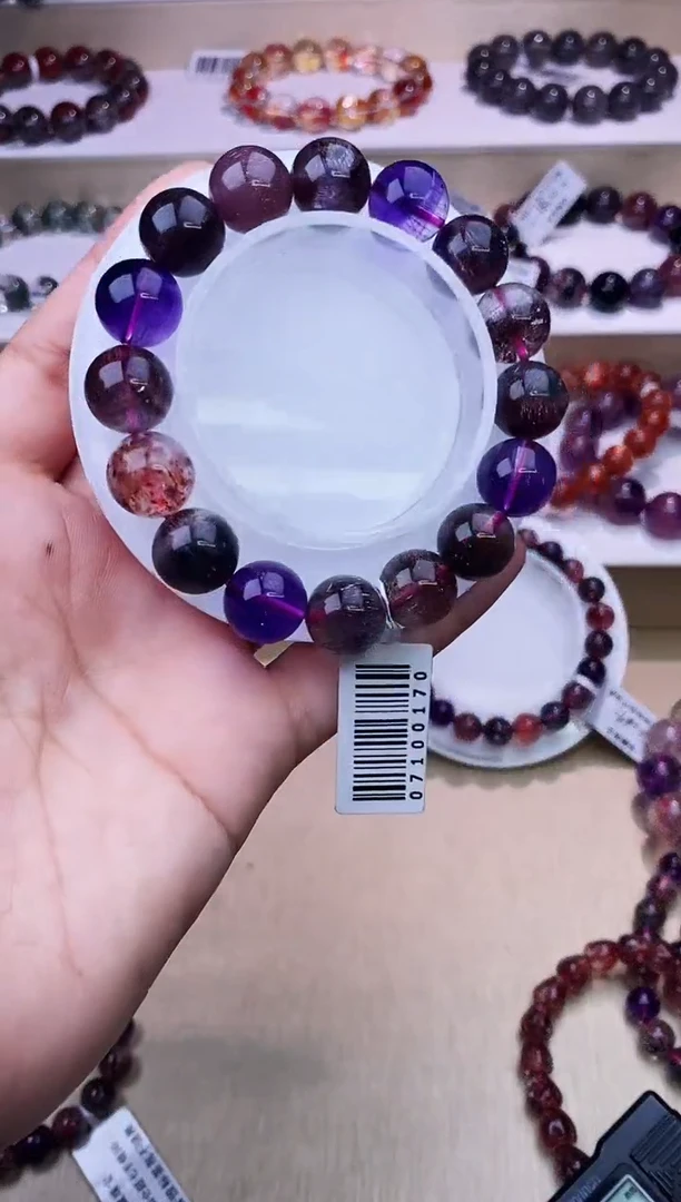 水晶手链未镶嵌黑加仑超七单圈12m+