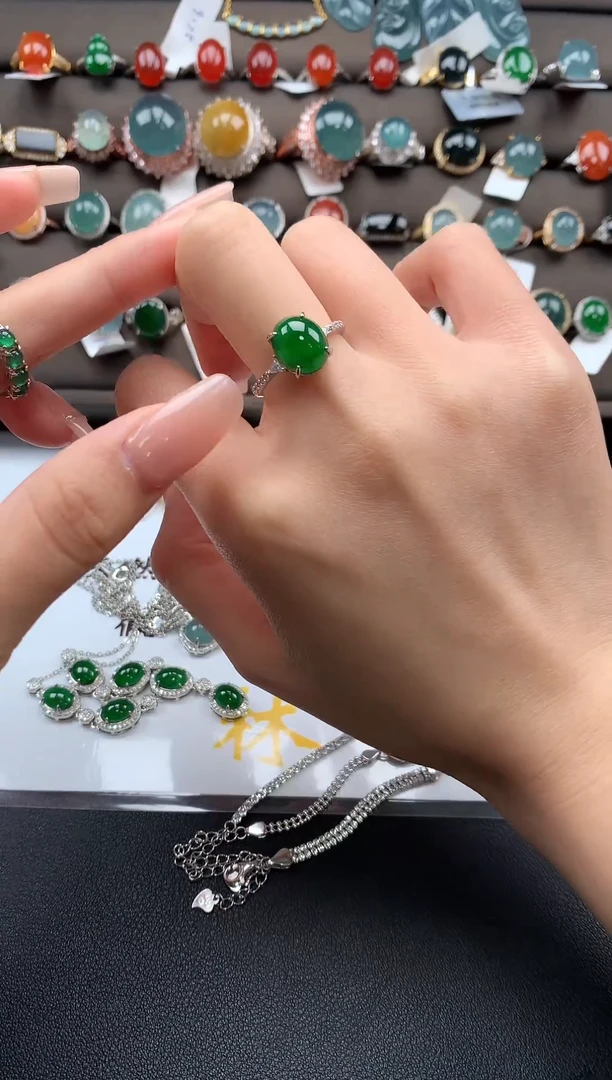 【闪购商品】翡翠戒指银S925镶嵌3213213123