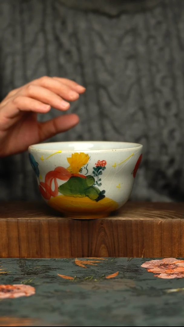 杯釉下彩手工手绘同款陶器