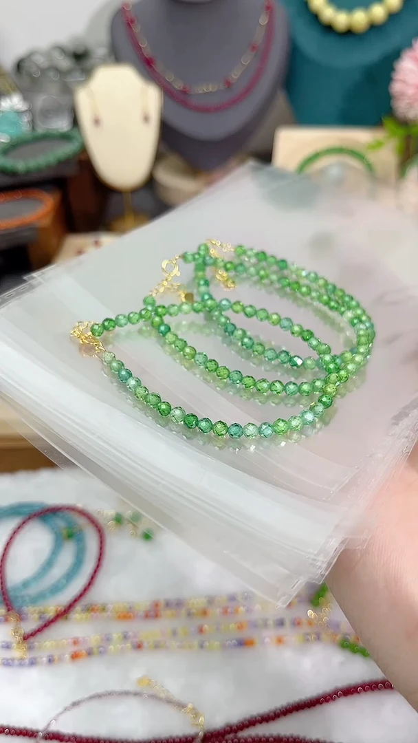 【闪购商品】尖晶石手链银S925镶嵌绿色45