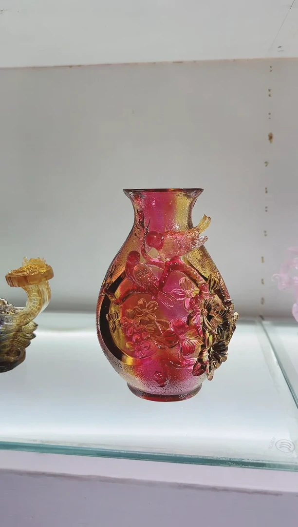 琉璃手工艺品古法琉璃花瓶