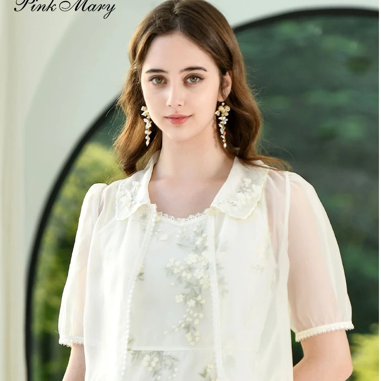 Pink Mary/粉红玛琍短外套女2025春夏新款时尚刺绣珠钻PMAOS6905