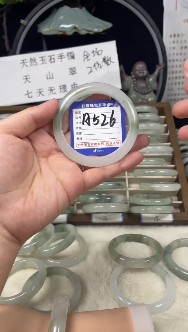 石英质玉（天山翠）手镯未镶嵌A526