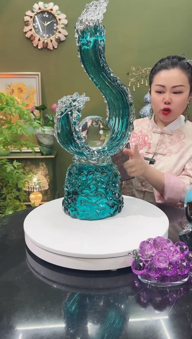 琉璃风生水起 蓝底座