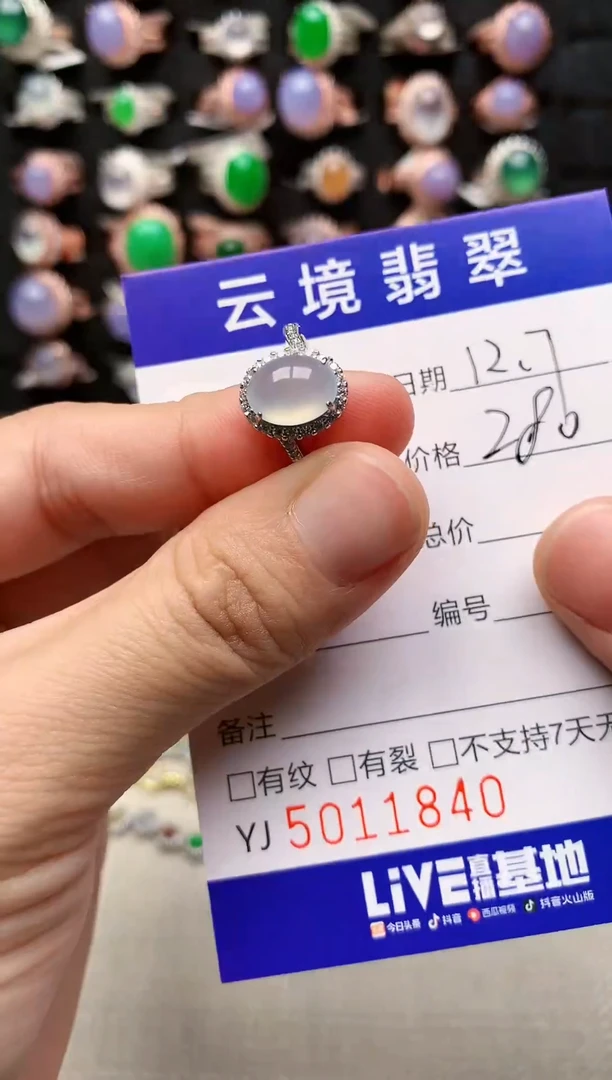 银S925镶嵌戒指翡翠1840