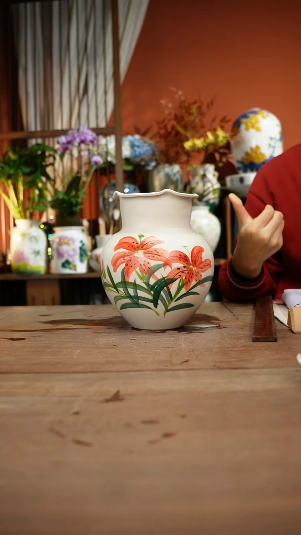 当代高温釉下彩手绘陶瓷餐具