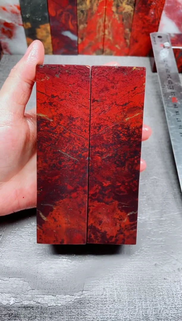 玉桂林鸡血玉素章艳红对章27