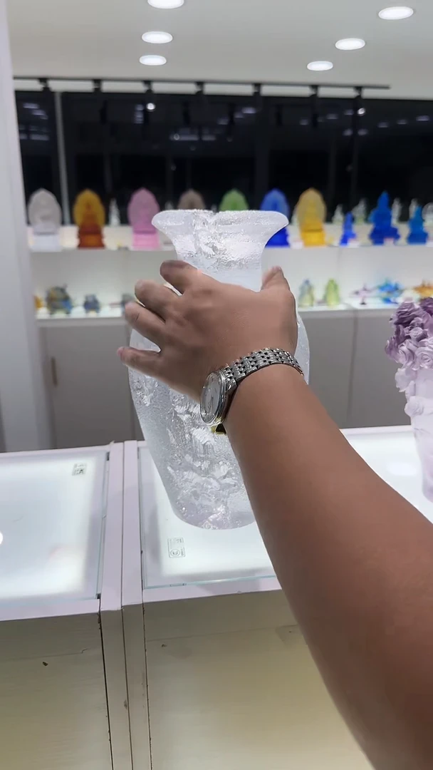 手工艺品琉璃❄*冰裂纹花瓶