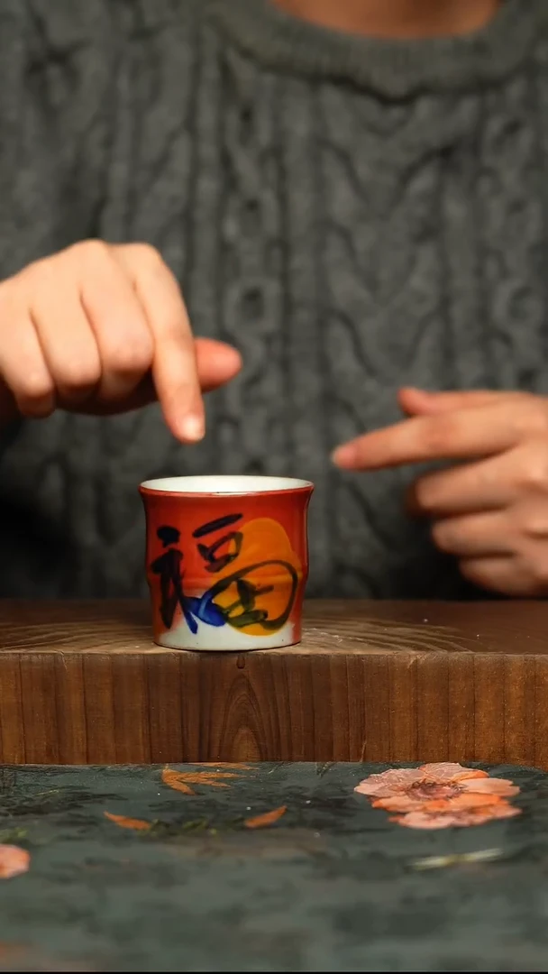 杯釉下彩手工手绘同款陶器