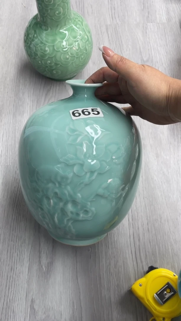 慧仙青瓷嘉****鲤全手特价福利 微瑕 慧仙青瓷