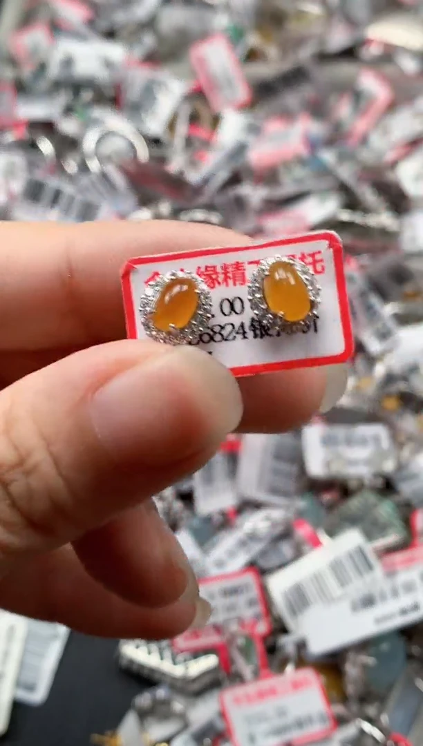 银S925镶嵌戒指翡翠天然A货缅甸翡翠