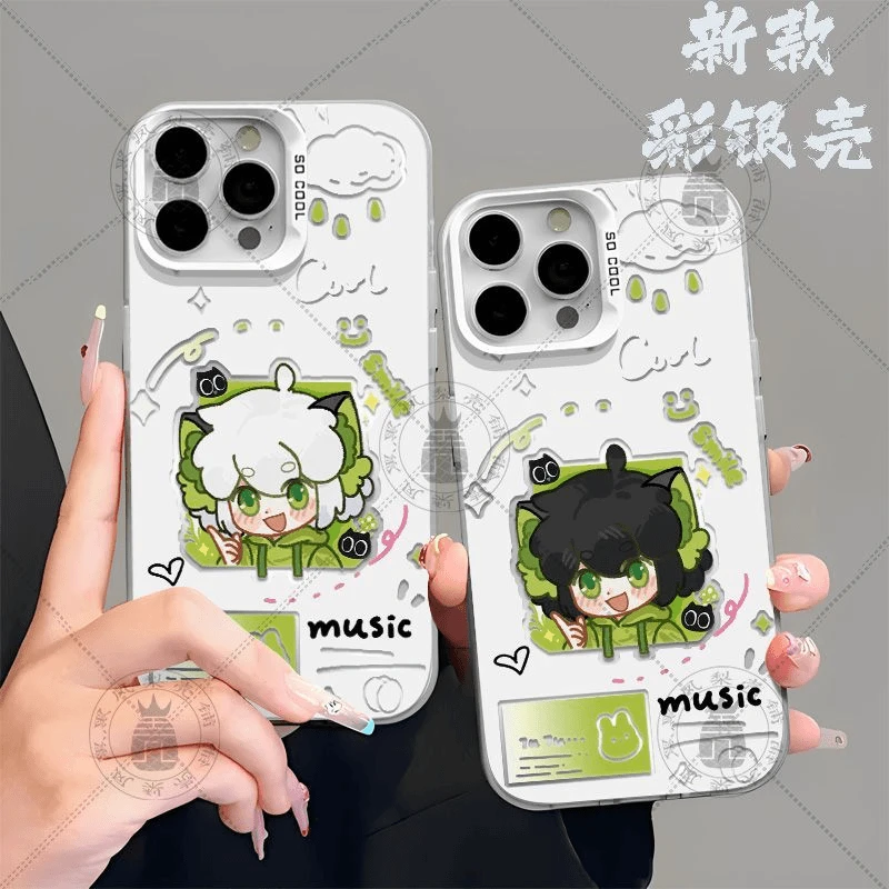 罗小黑战记手机壳适用vivos30苹果16OPPO华为小米14荣耀400彩银壳