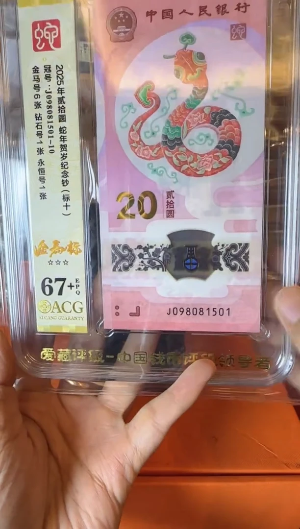 塑料2025 蛇钞 爱藏标十  如图