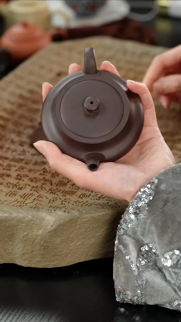 【闪购商品】紫砂茶壶lx老紫泥桑盘150cc