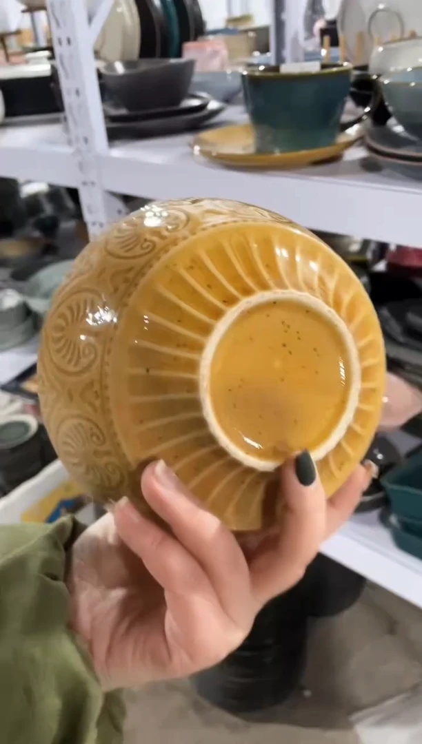 【闪购商品】碗微瑕（1件套）黄色浮雕碗