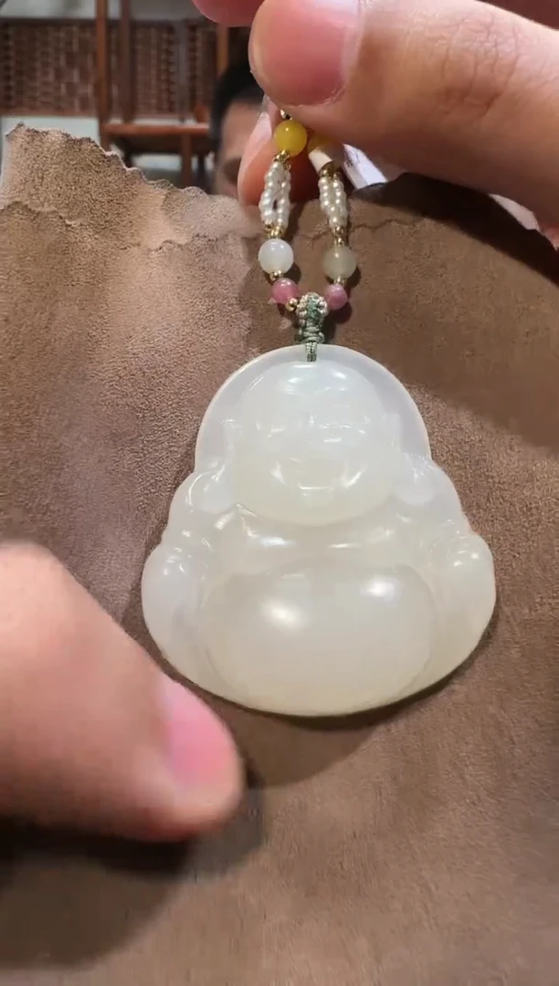 【闪购商品】和田玉吊坠未镶嵌1152白玉弥勒佛