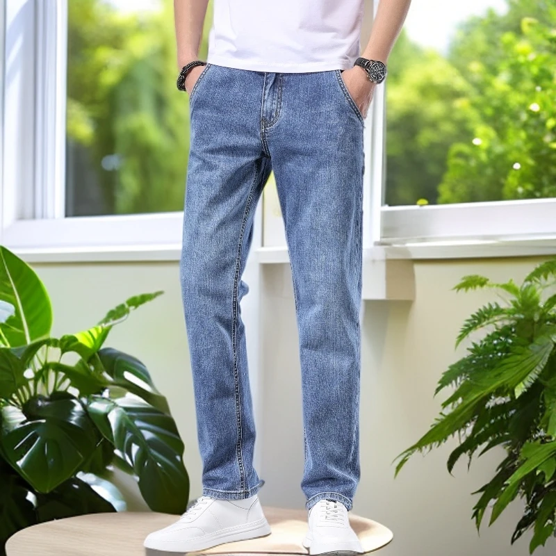 娜罗普西潮牌纯棉直筒牛仔裤男宽松秋季休闲时尚裤子春秋款水洗裤