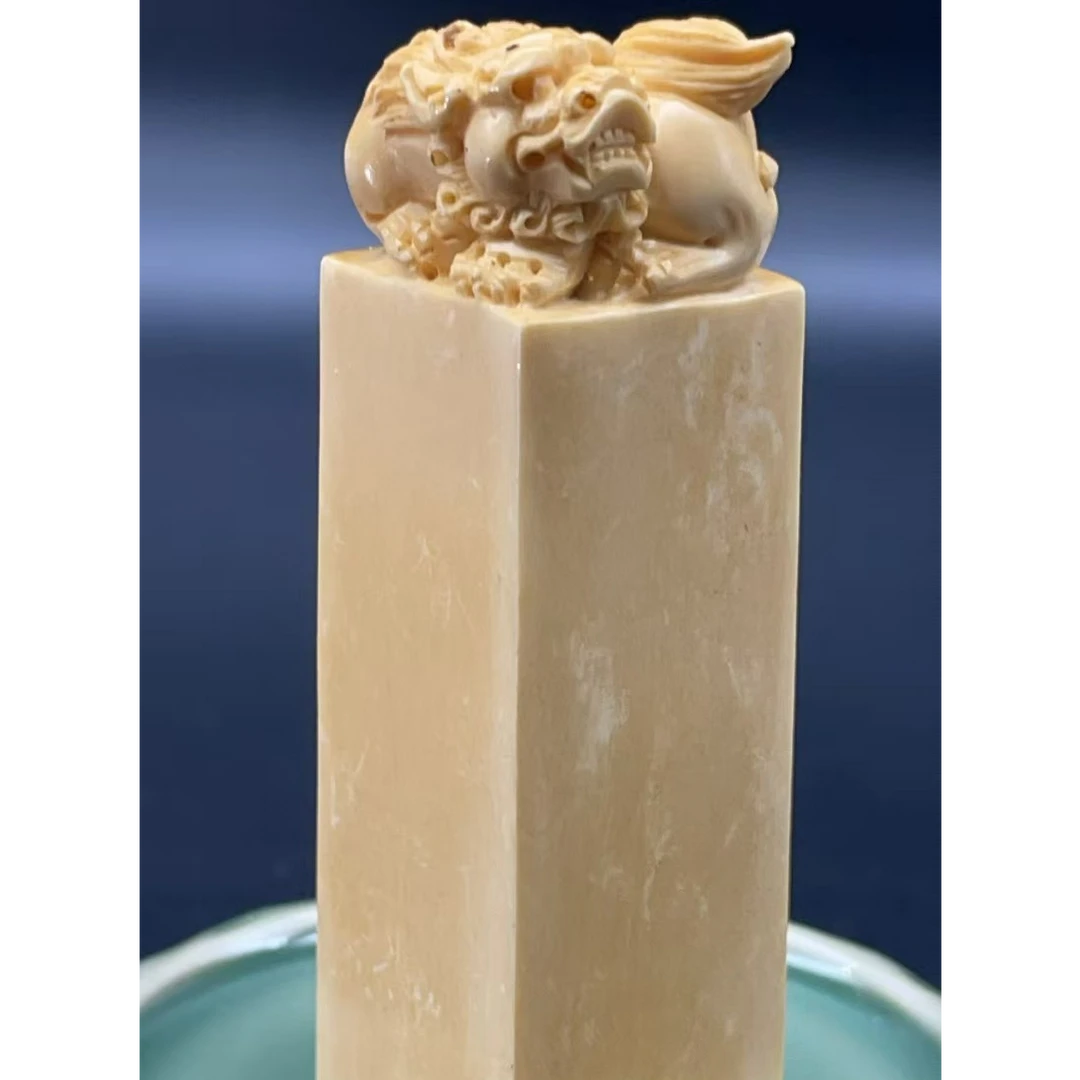 A880精品猛犸象牙貔貅印章把件（瑕疵）