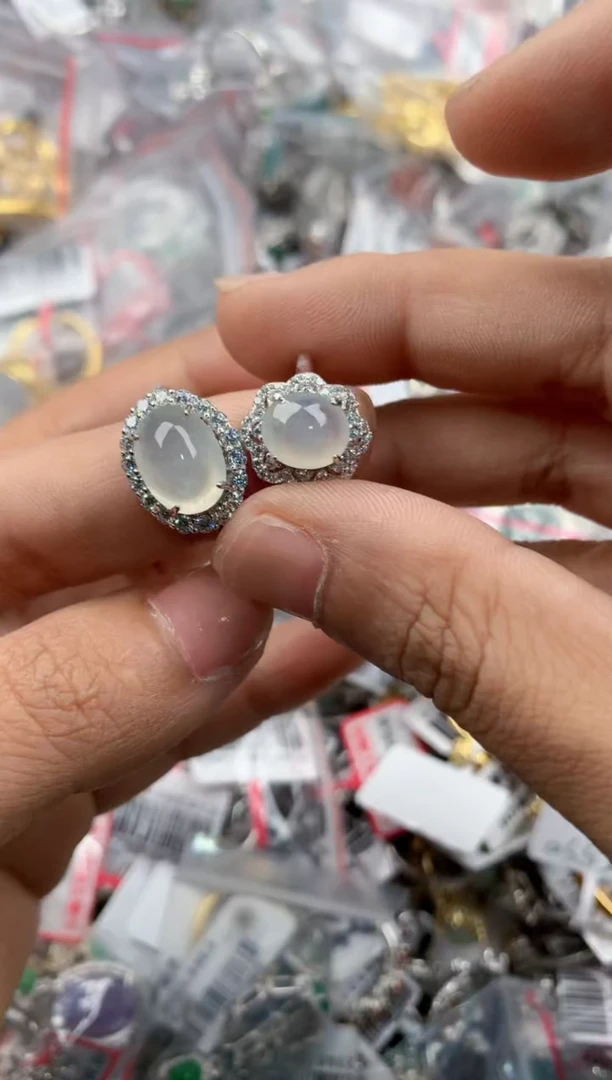 银S925镶嵌戒指翡翠2222----9