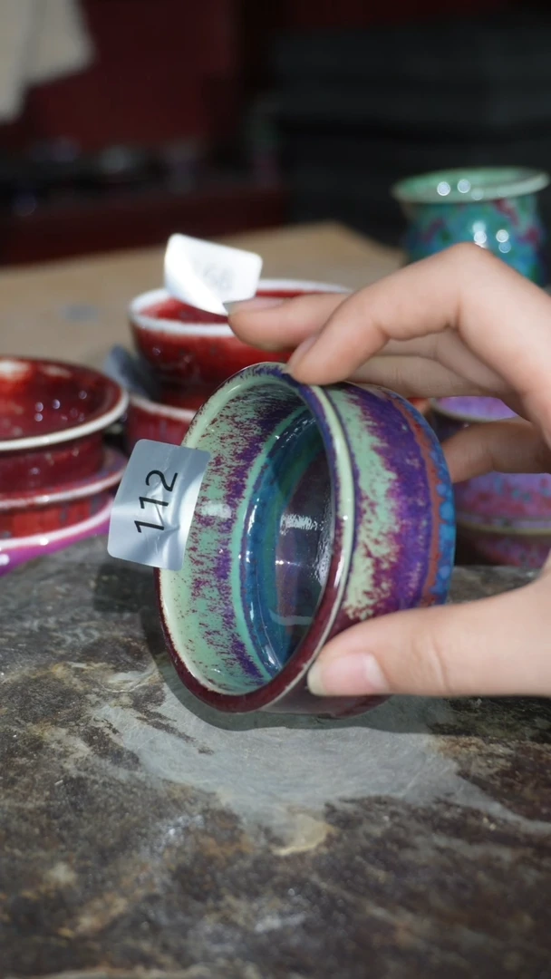 摆件陶精品窑变钧瓷茶器
