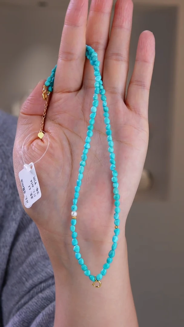 18K金镶嵌绿松石项链多样性发货