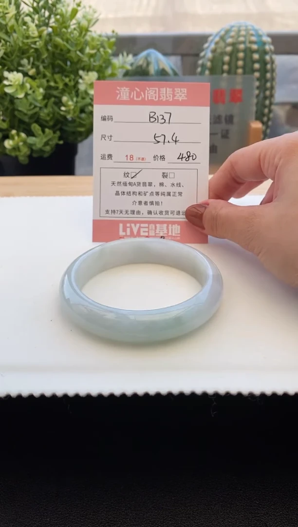 未镶嵌手镯翡翠57.4圈口 编码 B137