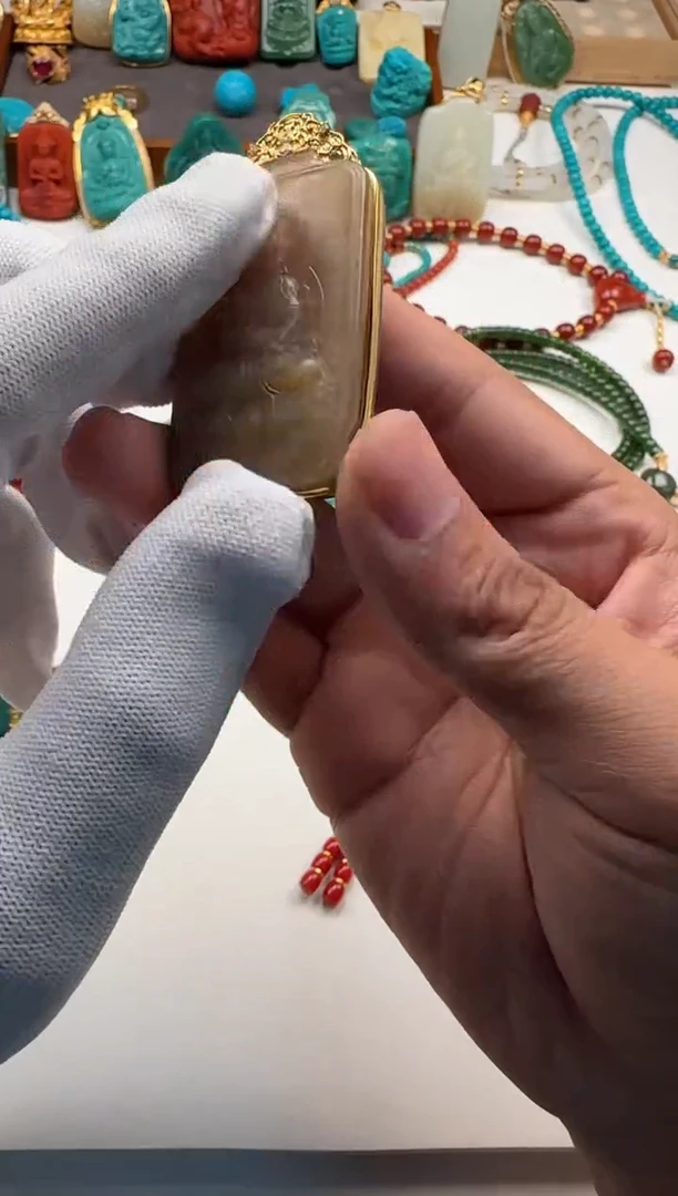 颈饰18K金镶嵌和田玉宫****～配饰配饰